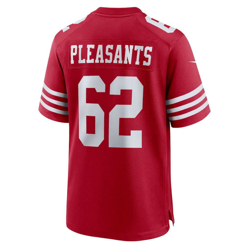 Kdoa SF.49ers #62 Austen Pleasants Scarlet Team Game Jersey