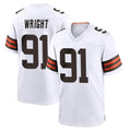 C.Browns #91 Alex Wright Player White Home Game Kdoa Stitched Jerseys