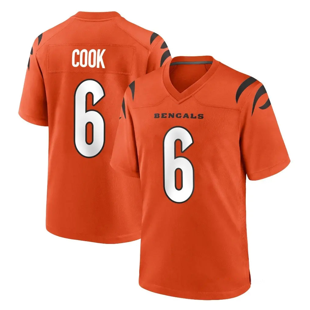 C.Bengals #6 Brian Cook Player Orange Home Game Kdoa Stitched Jerseys