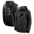 D.Lions #3 Jack Fox Player Black Salute to Service Hoodies Limited Game Kdoa Stitched Jerseys