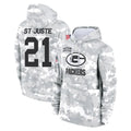 GB.Packers #21 Benjamin St-Juste Player Arctic Camo Salute to Service Hoodies Limited Game Kdoa Stitched Jerseys
