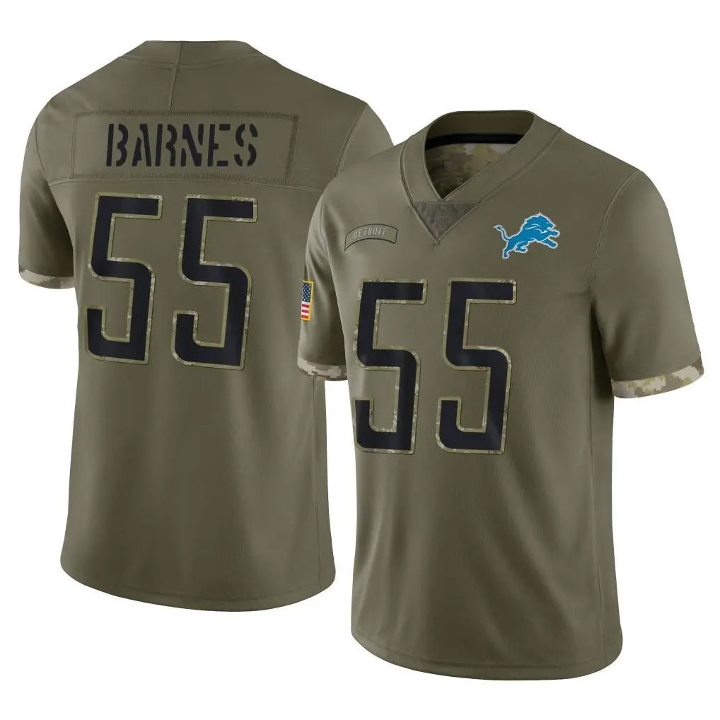 D.Lions #55 Derrick Barnes Player Olive Salute To Service Limited Kdoa Stitched Jerseys