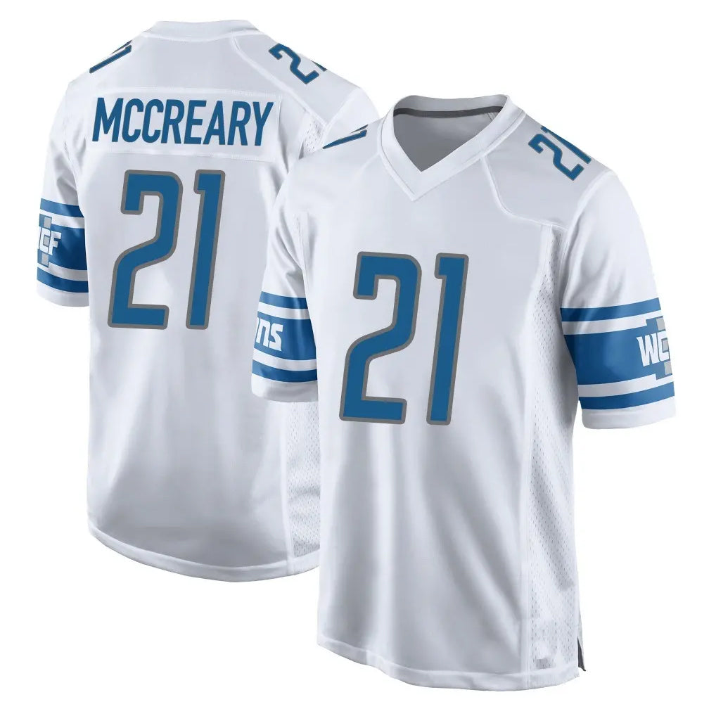 D.Lions #21 Roger McCreary Player White Home Game Kdoa Stitched Jerseys