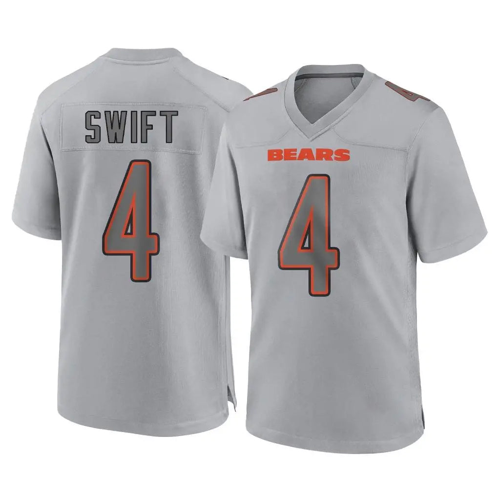 C.Bears #4 D'Andre Swift Player Gray Atmosphere Fashion Game Kdoa Stitched Jerseys