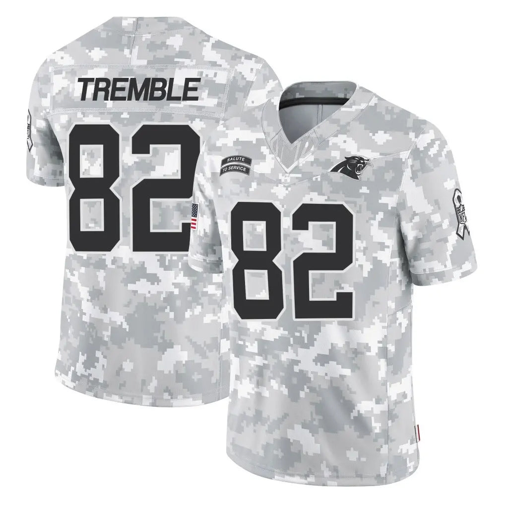 C.Panthers #82 Tommy Tremble Player Arctic Camo Salute to Service Limited Game Kdoa Stitched Jerseys