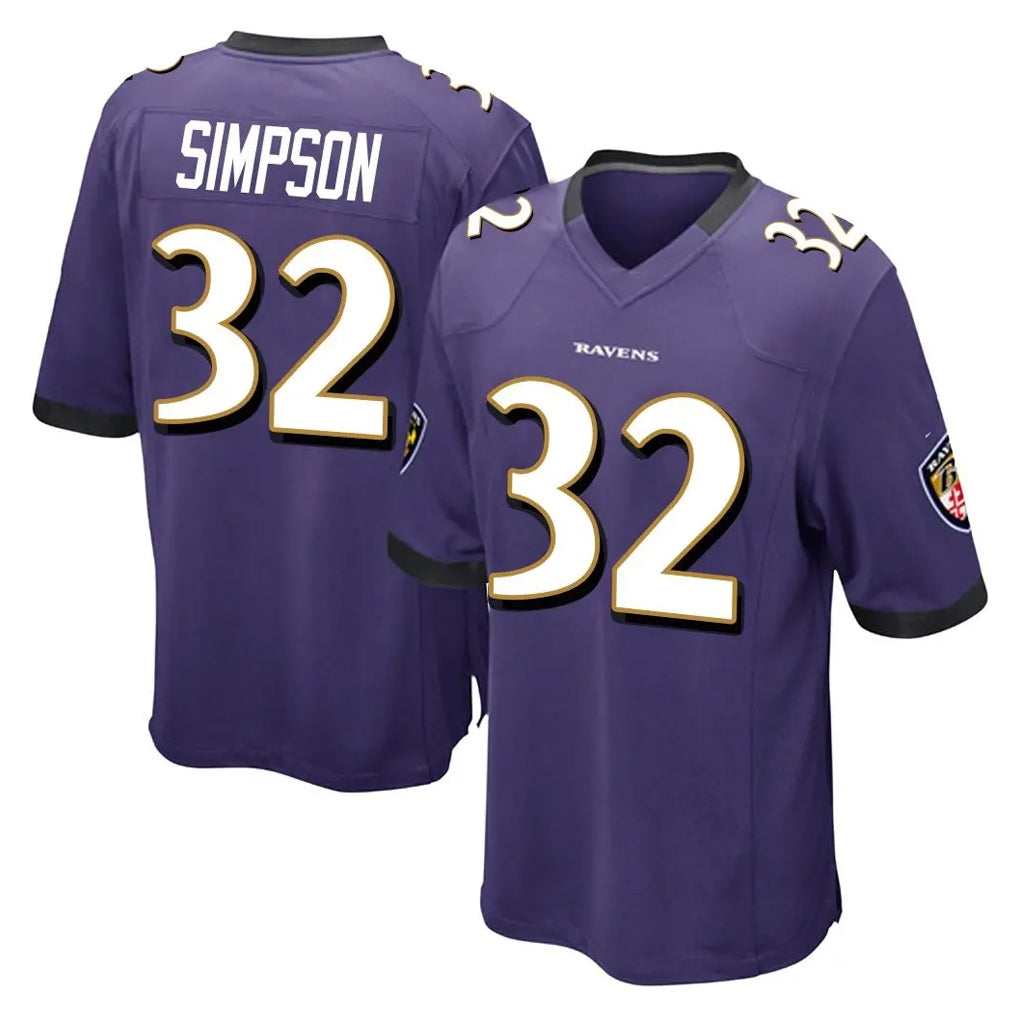 B.Ravens #32 Trenton Simpson Player Purple Home Game Kdoa Stitched Jerseys