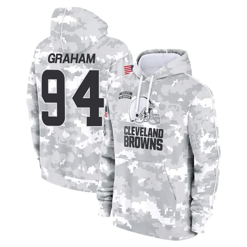 C.Browns #94 Mason Graham Player Arctic Camo Salute to Service Hoodies Limited Game Kdoa Stitched Jerseys
