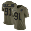 B.Bills #91 Ed Oliver Player Olive Salute To Service Limited Game Kdoa Stitched Jerseys