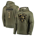 C.Bears #1 Jaylon Johnson Player Olive Salute to Service Pullover Hoodies Home Game Kdoa Stitched Jerseys