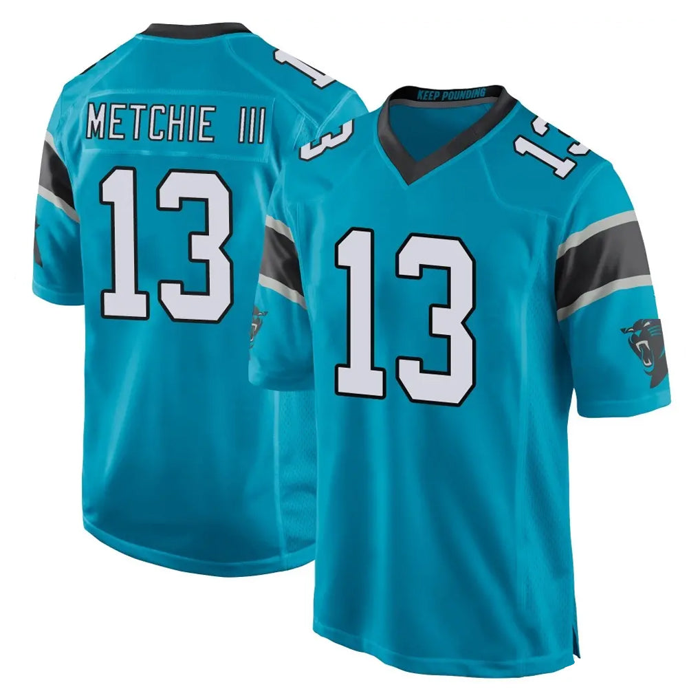 C.Panthers #13 John Metchie III Player Blue Game Kdoa Stitched Jerseys