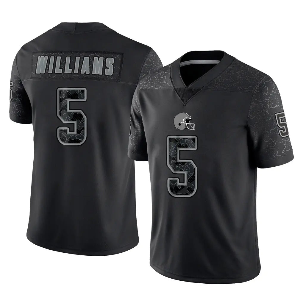 C.Browns #5 Quincy Williams Player Black Reflective Home Game Kdoa Stitched Jerseys
