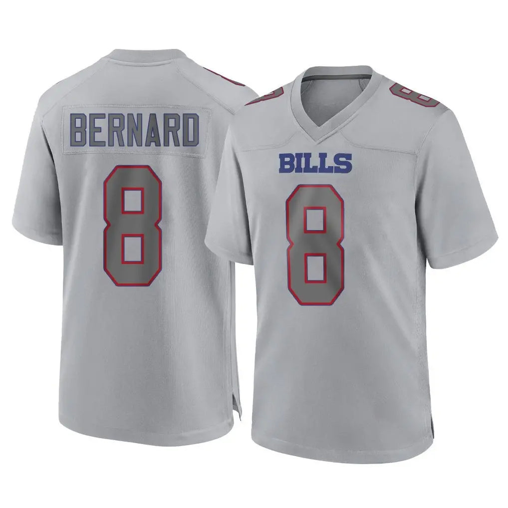 B.Bills #8 Terrel Bernard Player Gray Home Game Kdoa Stitched Jerseys