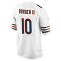 C.Bears #10 Luther Burden III Player White Home Game Kdoa Stitched Jerseys