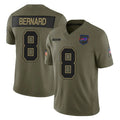 B.Bills #8 Terrel Bernard Player Olive 2025 Salute To Service Limited Game Kdoa Stitched Jerseys