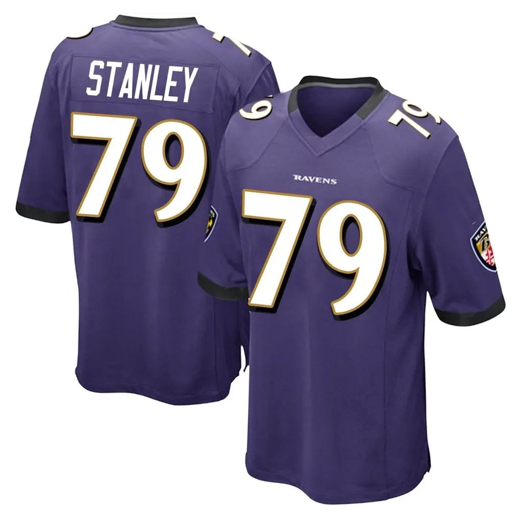 B.Ravens #79 Ronnie Stanley Player Purple Color Rush Home Game Kdoa Stitched Jerseys