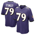 B.Ravens #79 Ronnie Stanley Player Purple Color Rush Home Game Kdoa Stitched Jerseys