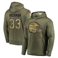 C.Browns #33 Ronnie Hickman Player Olive Salute to Service Pullover Hoodies Home Game Kdoa Stitched Jerseys