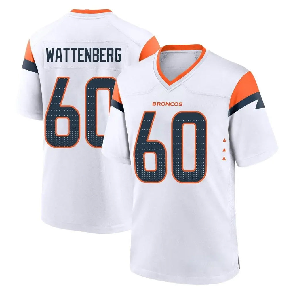 D.Broncos #60 Luke Wattenberg Player White Home Game Kdoa Stitched Jerseys