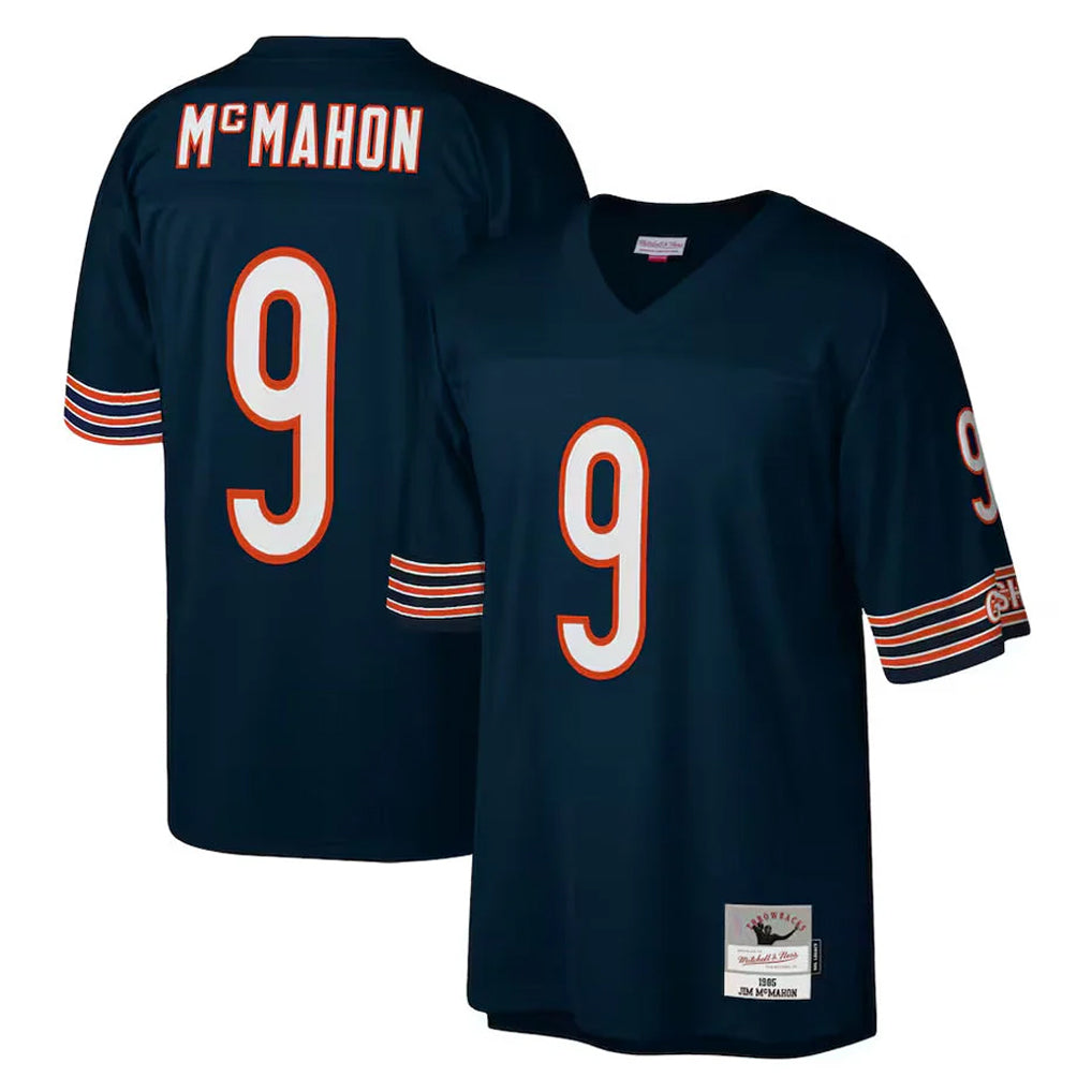 C.Bears #9 Jim McMahon Player Navy Mitchell & Ness Navy Legacy Replica Kdoa Stitched Jerseys