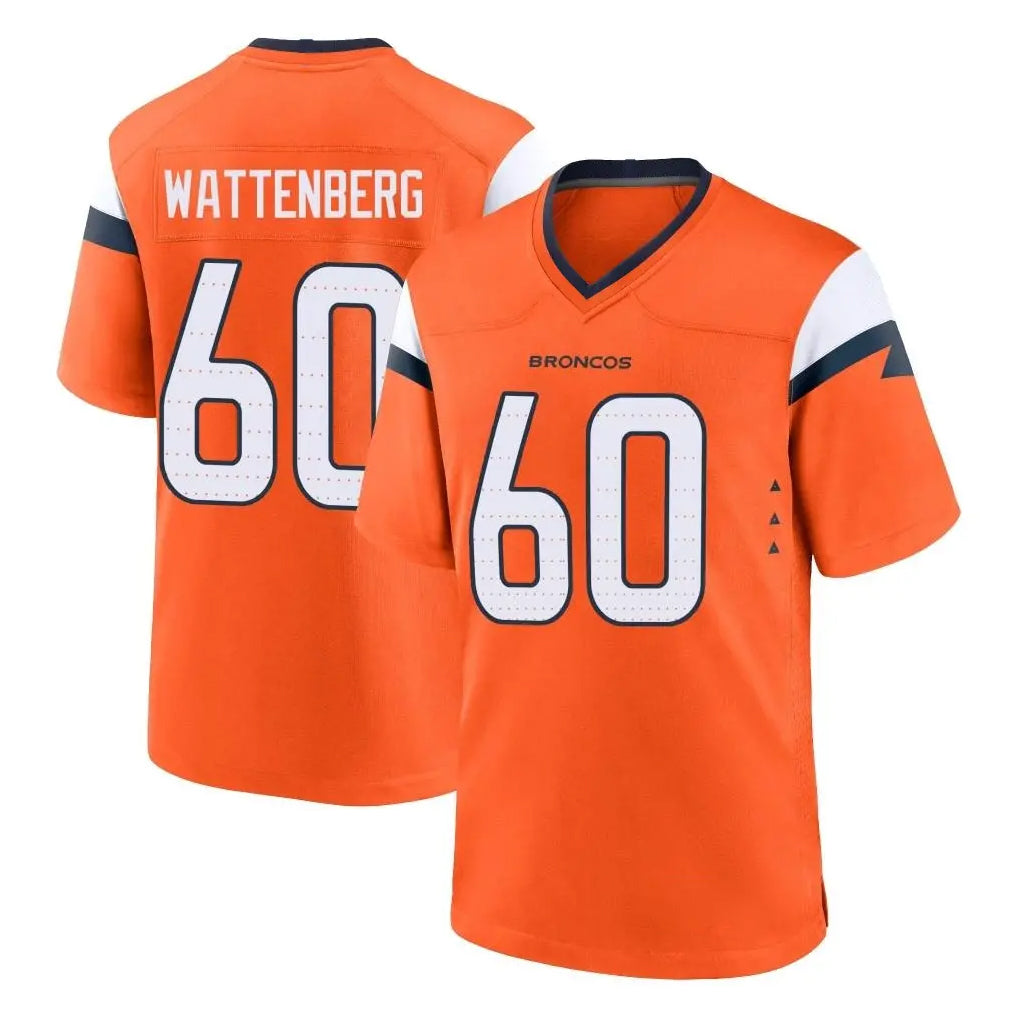 D.Broncos #60 Luke Wattenberg Player Orange Home Game Kdoa Stitched Jerseys
