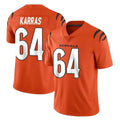 C.Bengals #64 Ted Karras Player Orange Vapor Untouchable Limited Home Game Kdoa Stitched Jerseys