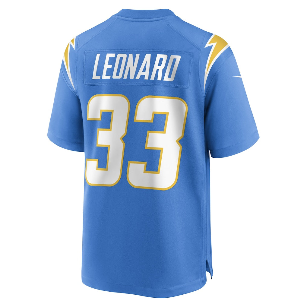 Kdoa LA.Chargers #33 Deane Leonard Powder Blue Player Game Jersey