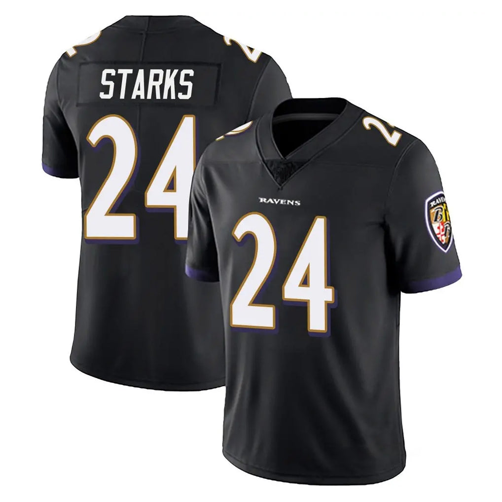 B.Ravens #24 Malaki Starks Player Black Vapor Untouchable Limited Home Game Kdoa Stitched Jerseys
