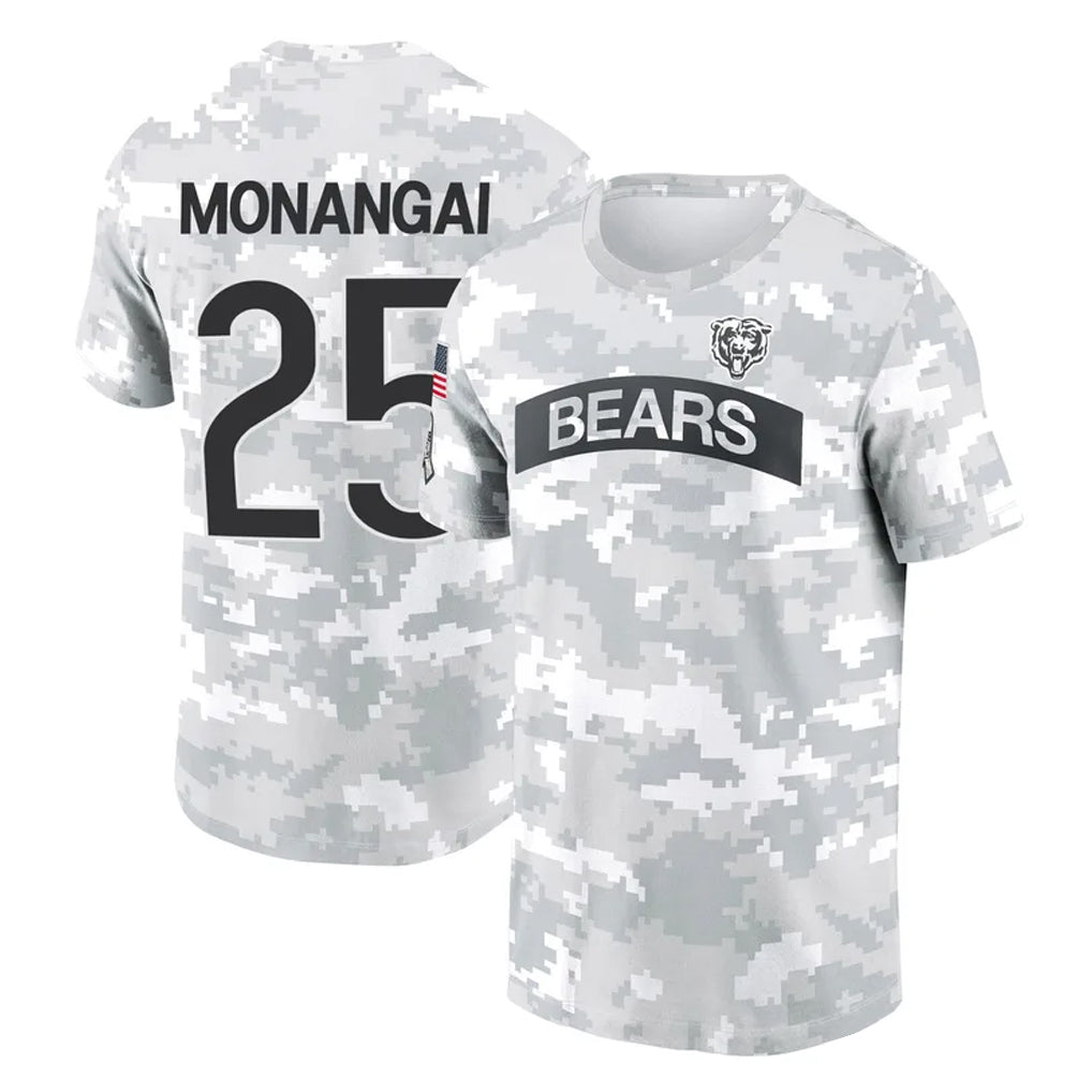 C.Bears #25 Kyle Monangai Player Arctic Camo Salute to Service Performance T-Shirt Limited Kdoa Stitched Jerseys