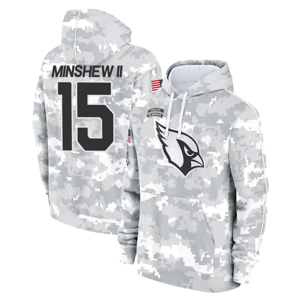 A.Cardinals #15 Gardner Minshew II Player Arctic Camo Limited Salute to Service Pullover Hoodies Game Kdoa Stitched Jerseys