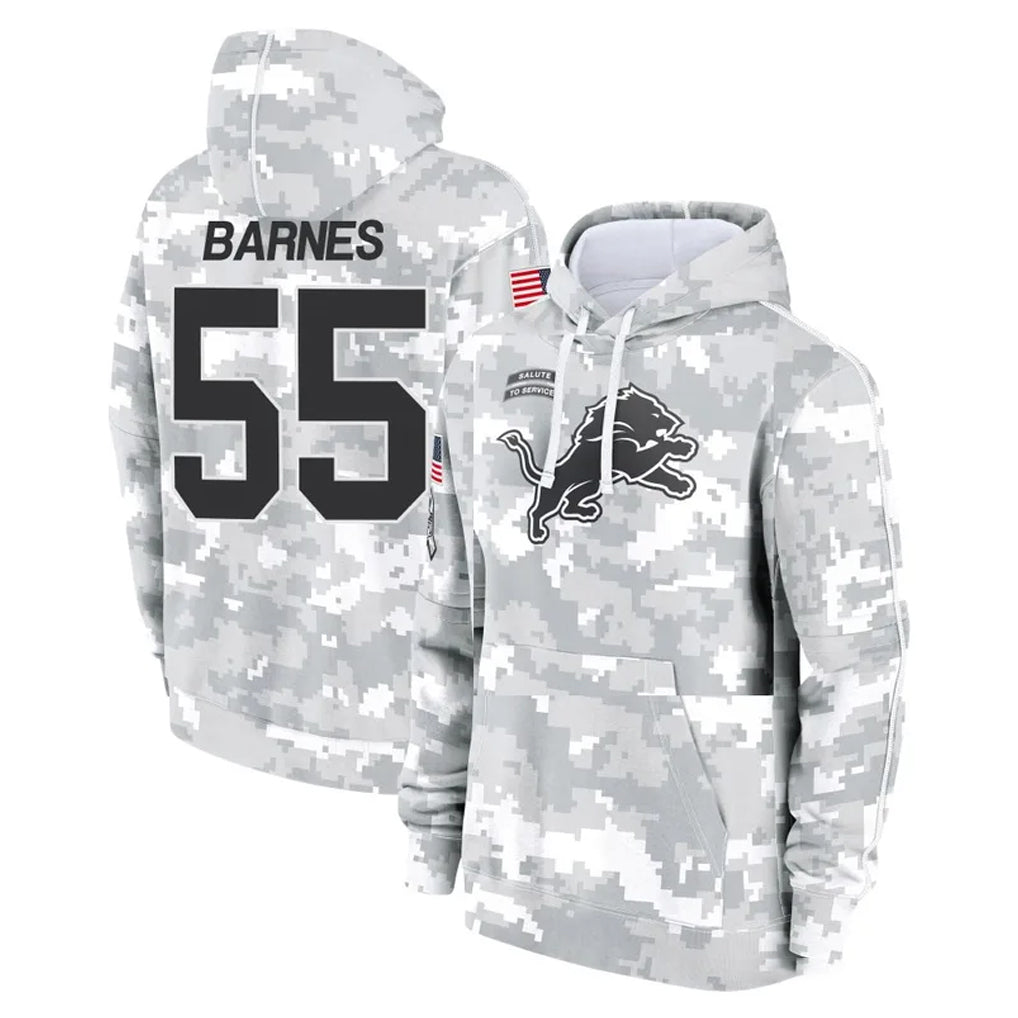 D.Lions #55 Derrick Barnes Player Arctic Camo Salute to Service Hoodies Limited Game Kdoa Stitched Jerseys