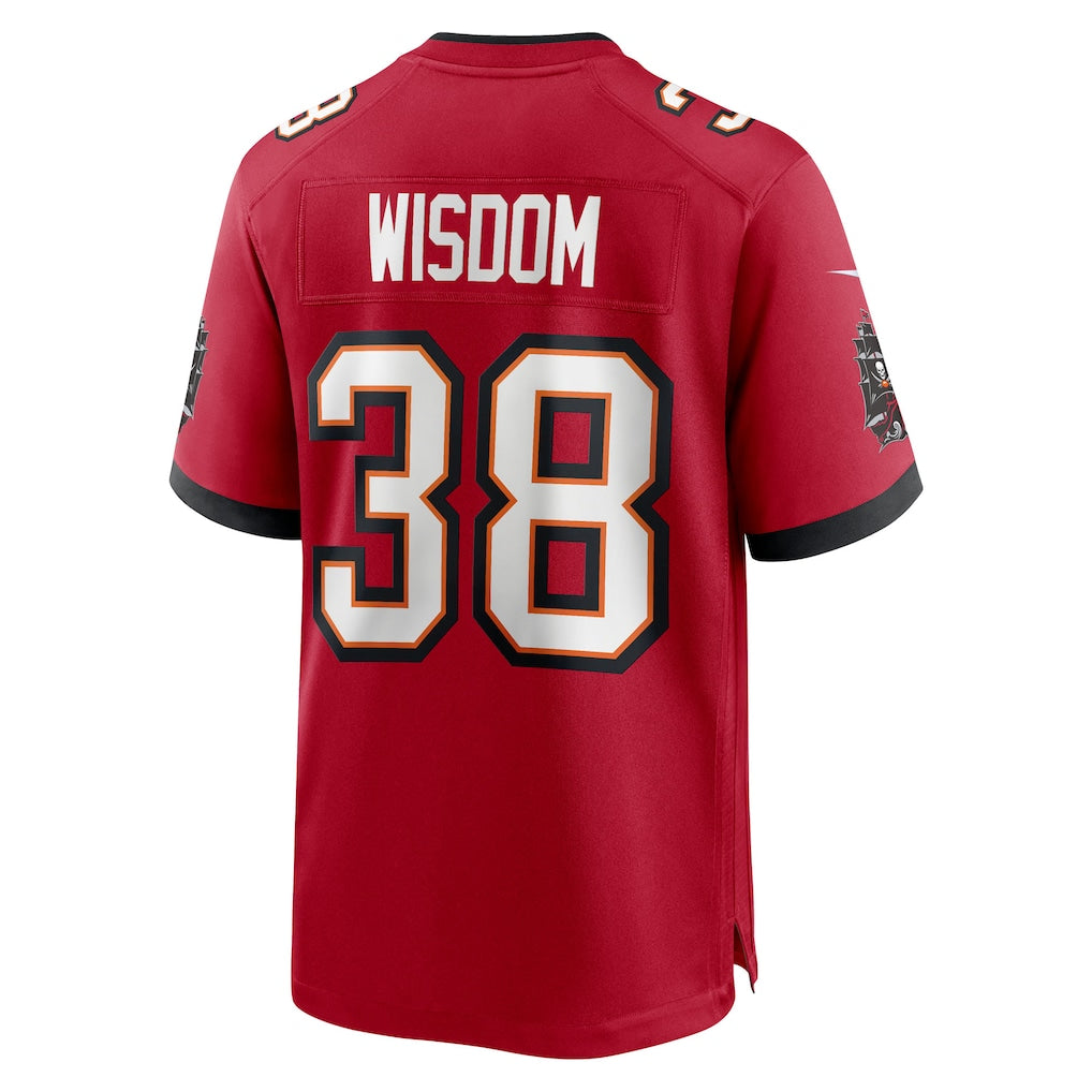 Kdoa TB.Buccaneers #38 Rashad Wisdom Red Team Game Jersey