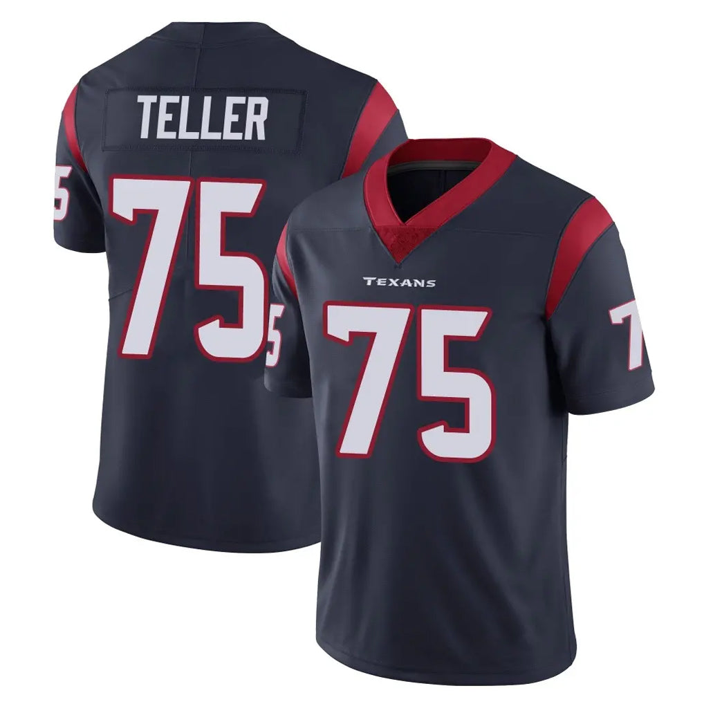 H.Texans #75 Wyatt Teller Player Navy Limited Vapor Untouchable Home Game Kdoa Stitched Jerseys