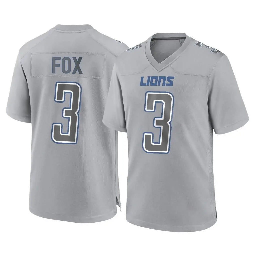 D.Lions #3 Jack Fox Player Gray Atmosphere Fashion Home Game Kdoa Stitched Jerseys