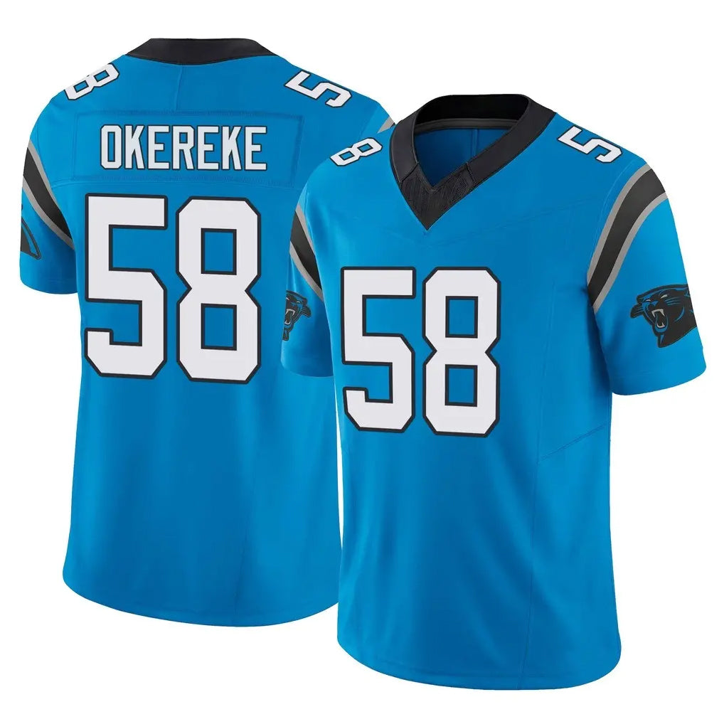 C.Panthers #58 Bobby Okereke Player Blue Vapor F.U.S.E. Limited Home Game Kdoa Stitched Jerseys