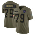 B.Bills #79 Spencer Brown Player Olive Salute To Service Limited Game Kdoa Stitched Jerseys