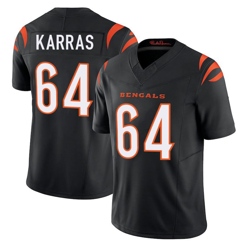 C.Bengals #64 Ted Karras Player Black Vapor F.U.S.E. Limited Home Game Kdoa Stitched Jerseys