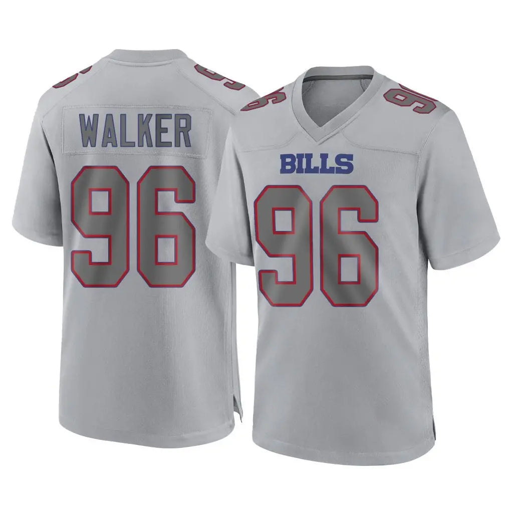 B.Bills #96 Deone Walker Player Gray Home Game Kdoa Stitched Jerseys