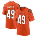 C.Bengals #49 Barrett Carter Player Orange Home Game Kdoa Stitched Jerseys