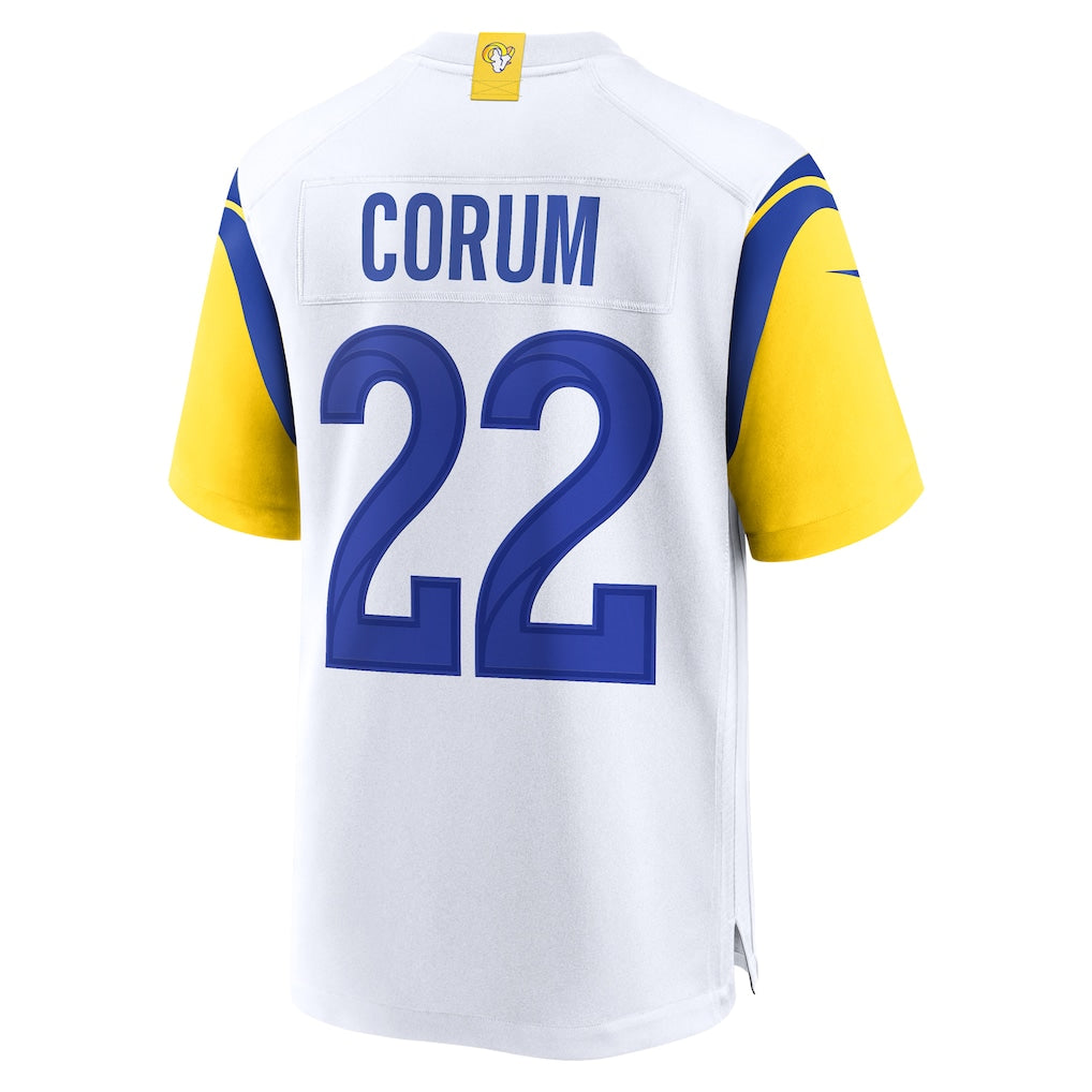 Kdoa LA.Rams #22 Blake Corum White Game Jersey