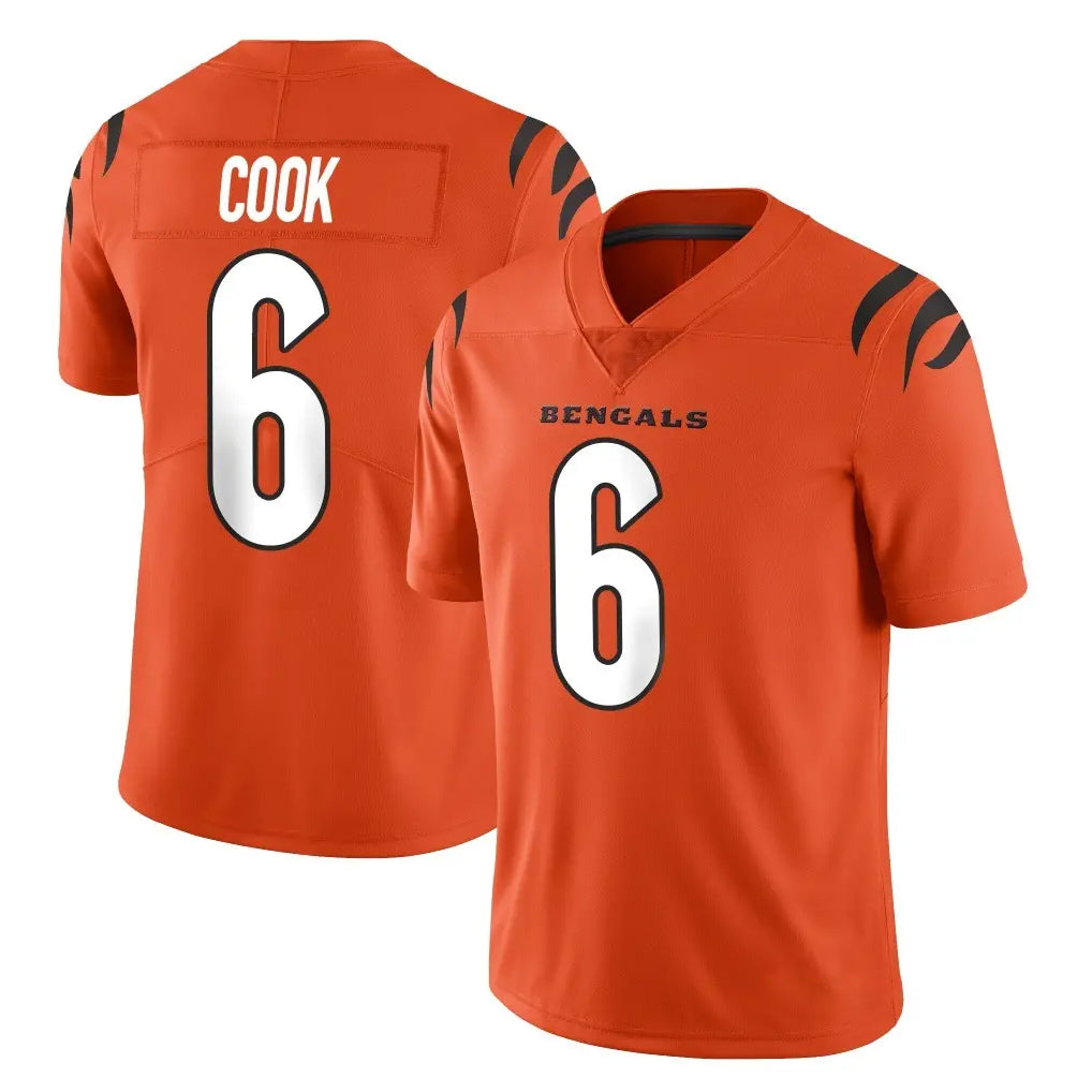 C.Bengals #6 Brian Cook Player Orange Vapor Untouchable Limited Home Game Kdoa Stitched Jerseys