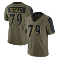 B.Ravens #79 Ronnie Stanley Player Olive Salute To Service Limited Game Kdoa Stitched Jerseys
