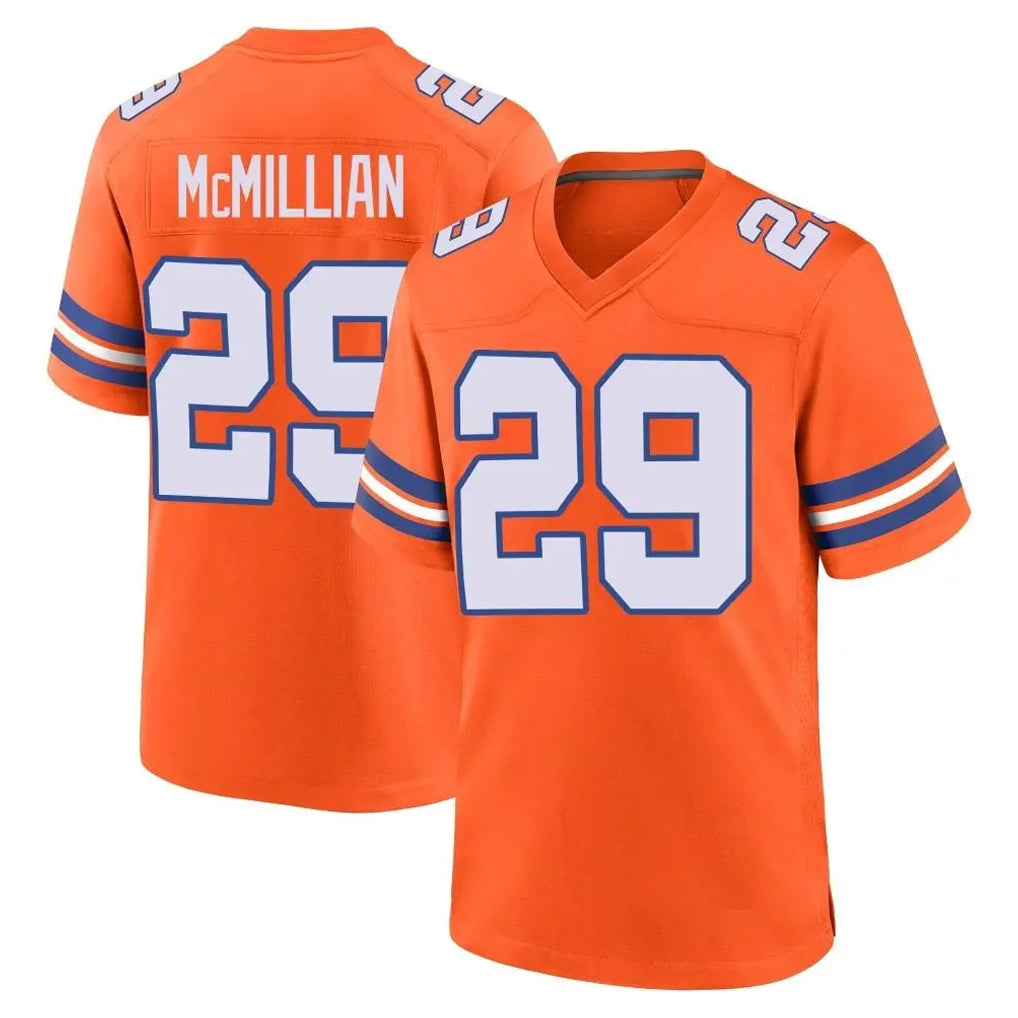 D.Broncos #29 Ja'Quan McMillian Player Orange Alternate Collection Throwback Game Kdoa Stitched Jerseys