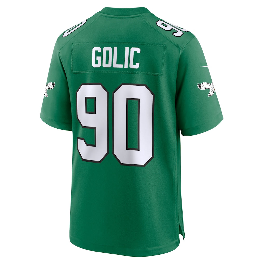 Kdoa P.Eagles #90 Mike Golic Kelly Green Retired Player Alternate Game Jersey