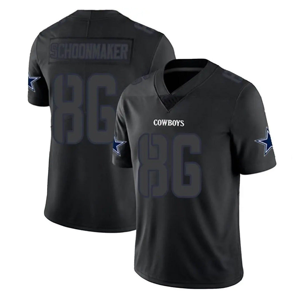 D.Cowboys #86 Luke Schoonmaker Player Black Impact Limited Home Game Xdoa Stitched Jerseys