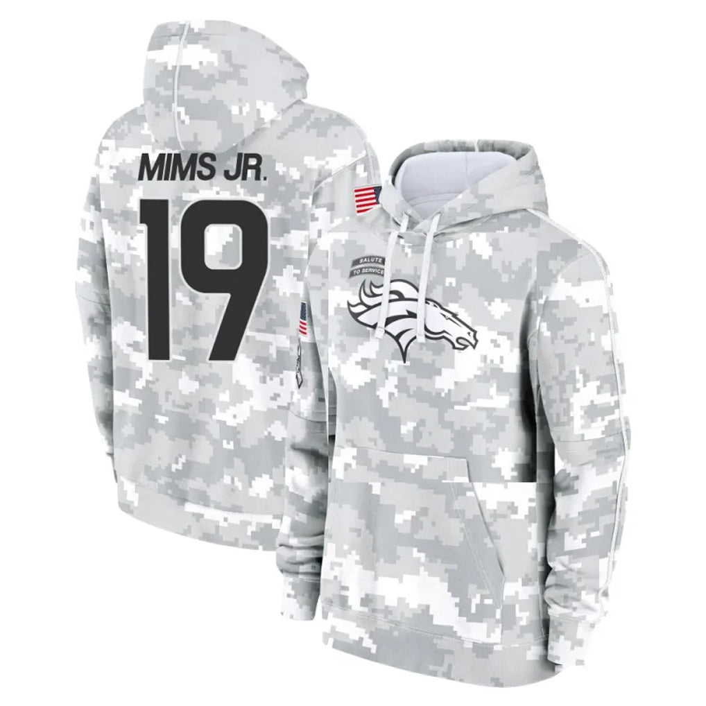 D.Broncos #19 Marvin Mims Jr. Player Arctic Camo Salute to Service Hoodies Limited Game Kdoa Stitched Jerseys