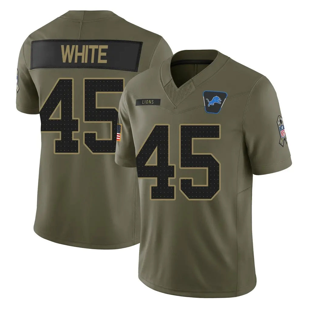 D.Lions #45 Devin White Player Olive 2025 Salute To Service Limited Home Game Kdoa Stitched Jerseys