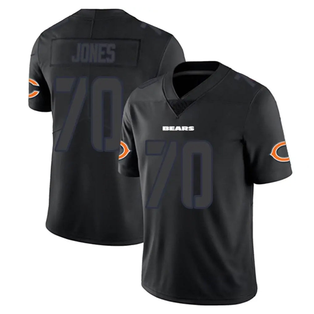 C.Bears #70 Braxton Jones Player Black Impact Limited Game Kdoa Stitched Jerseys