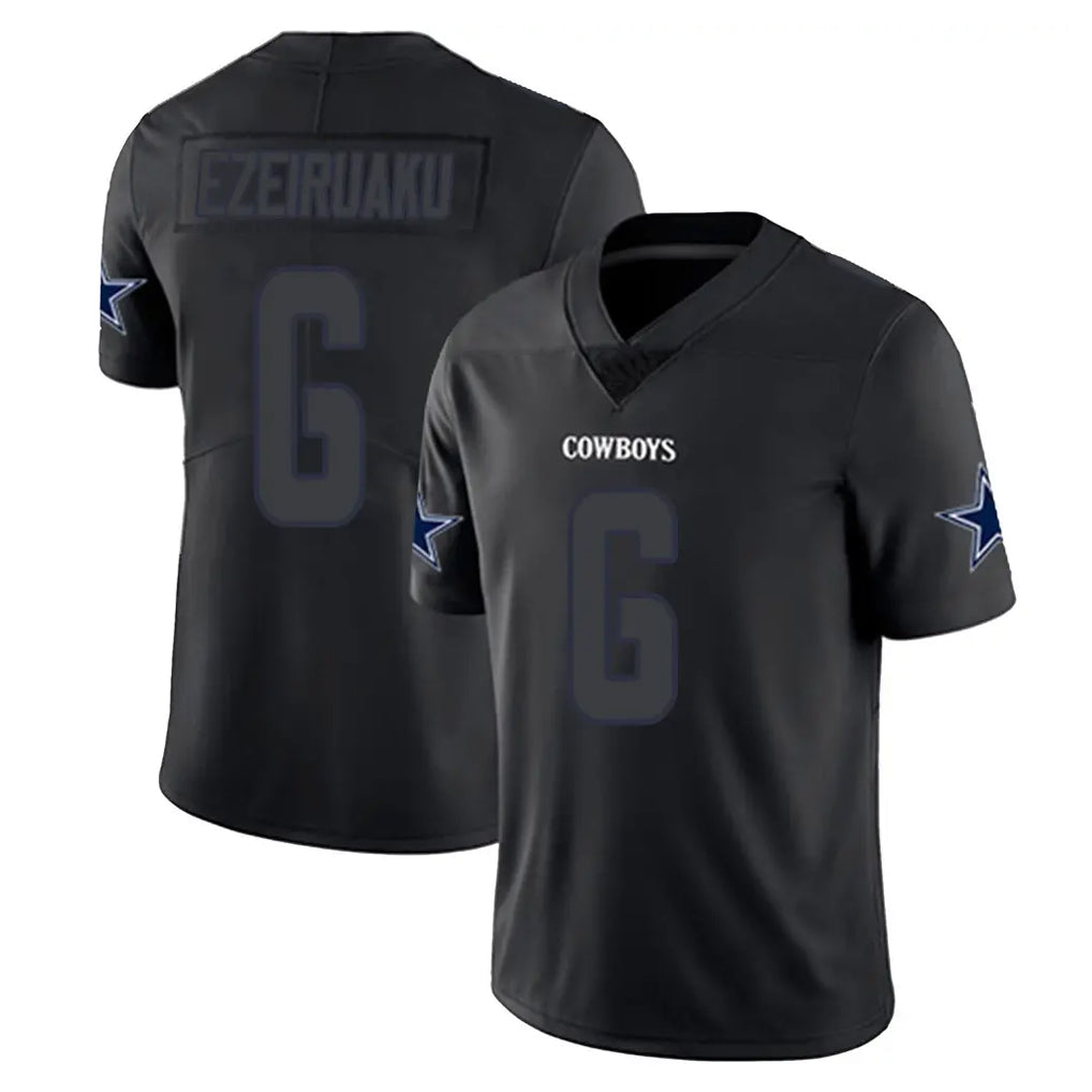 D.Cowboys #6 Donovan Ezeiruaku Player Black Impact Limited Home Game Xdoa Stitched Jerseys
