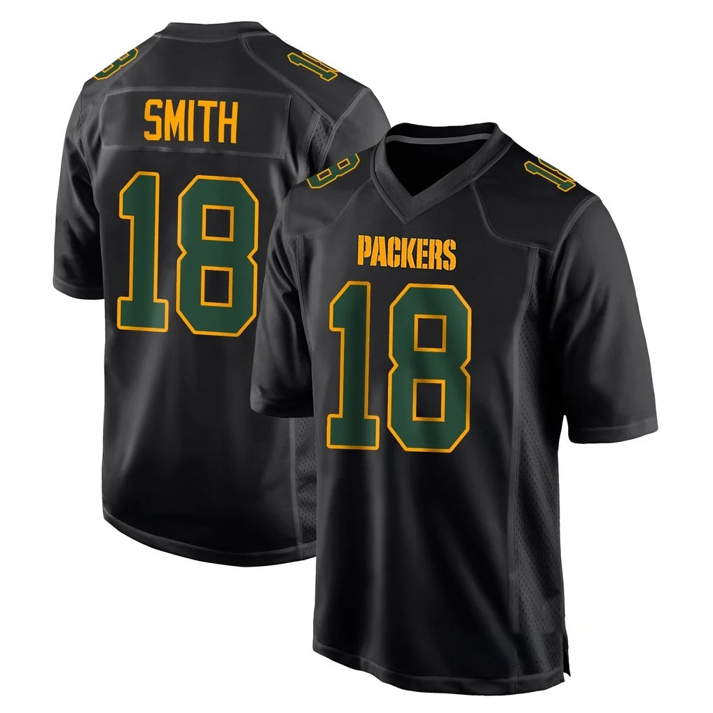 GB.Packers #18 Jonnu Smith Player Black Fashion Home Game Kdoa Stitched Jerseys