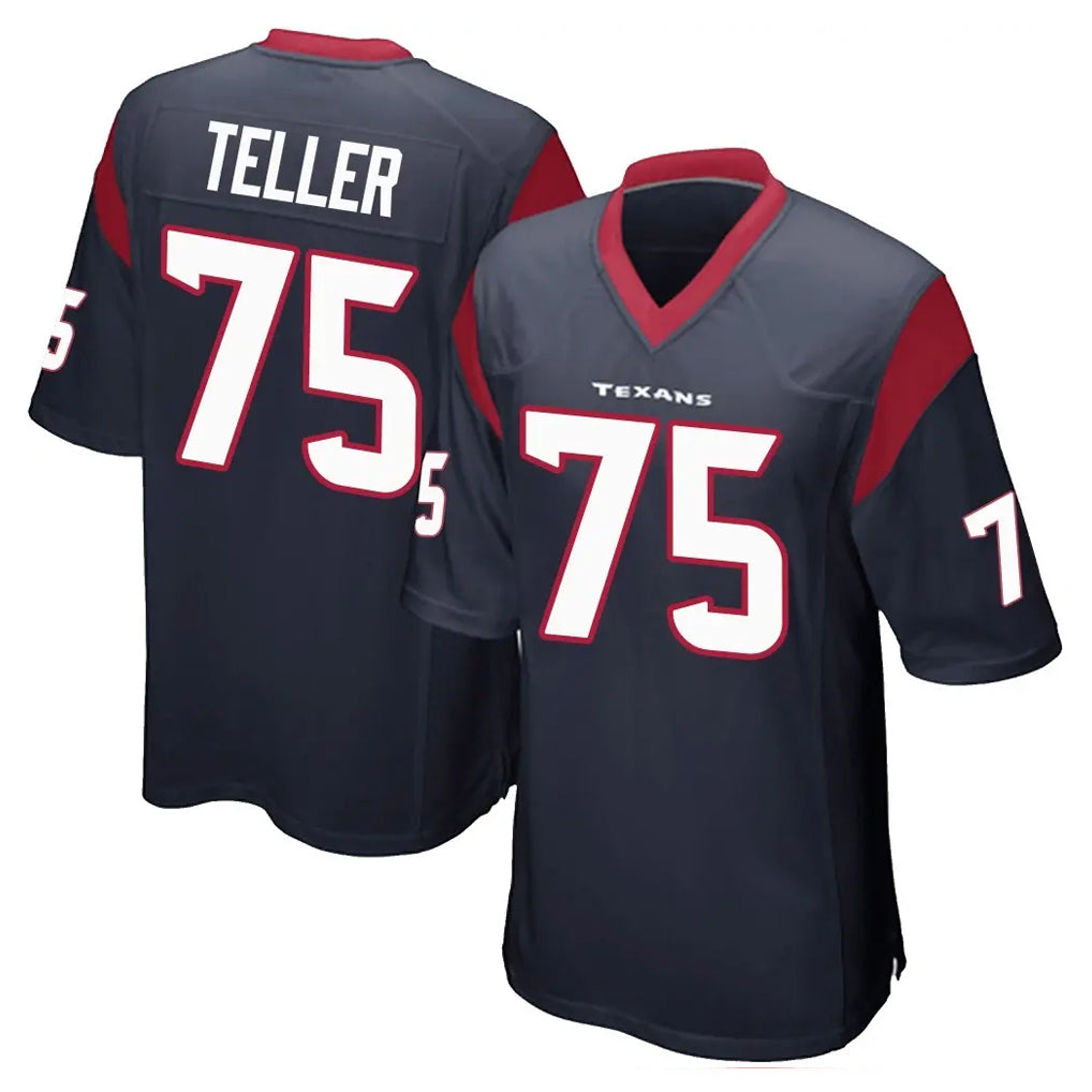 H.Texans #75 Wyatt Teller Player Navy Home Game Kdoa Stitched Jerseys